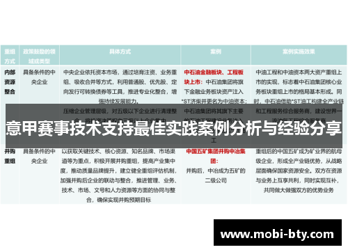 意甲赛事技术支持最佳实践案例分析与经验分享