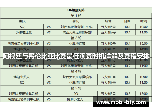 阿根廷与哥伦比亚比赛最佳观赛时机详解及赛程安排 阿根廷与哥伦比亚比赛最佳观赛时机详解及赛程安排
